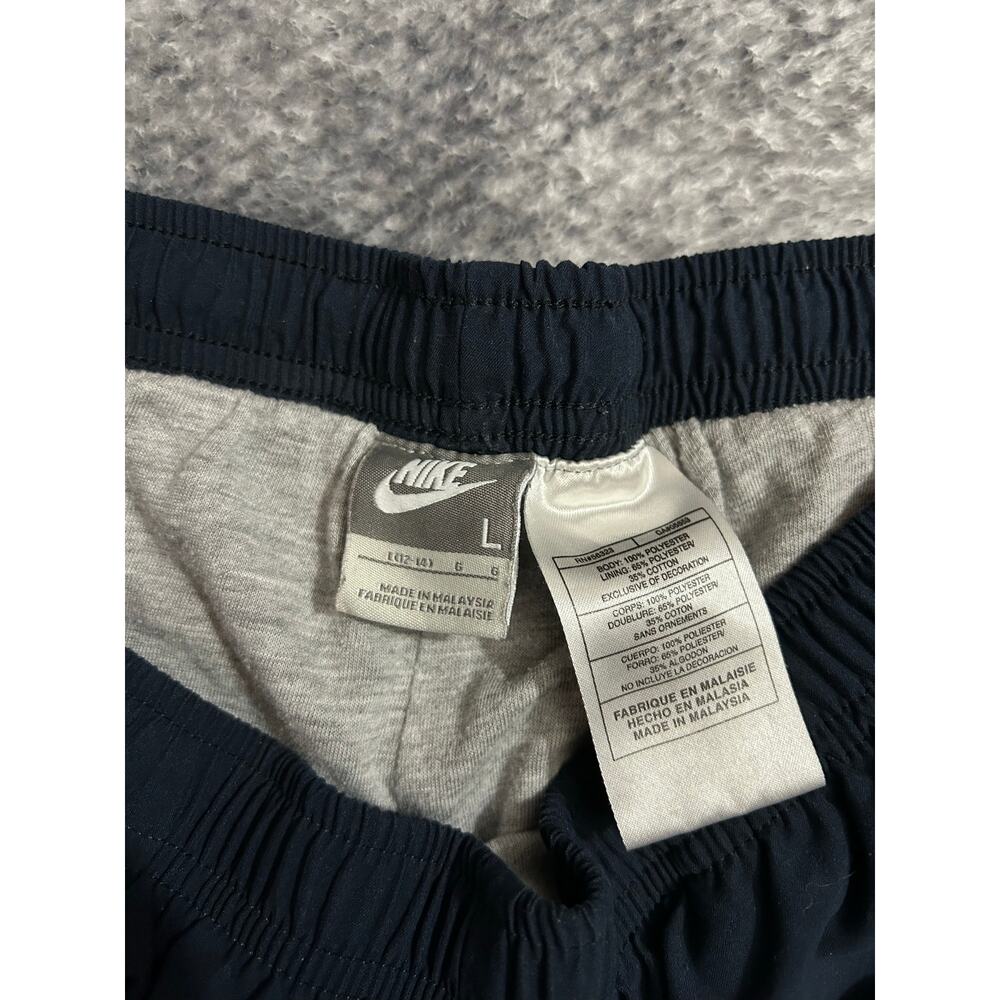 Nike Y2K Women Nylon Lined Track Straight Leg Sweatpants Navy Blue Large 12 - 14 - Picture 4 of 8